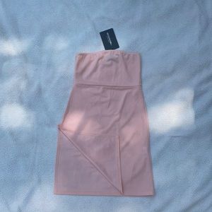 Baby pink split side bandeau body on dress PLT